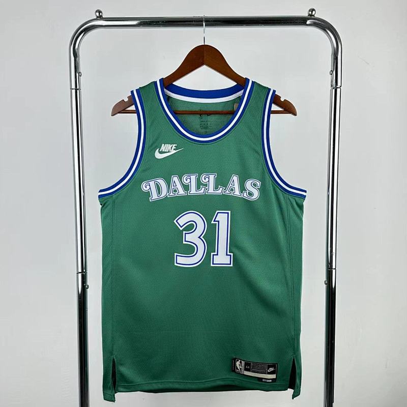 Dallas Mavericks Klay Thompson #31 Retro Edition Green 26 Season Basketball Jersey view 2